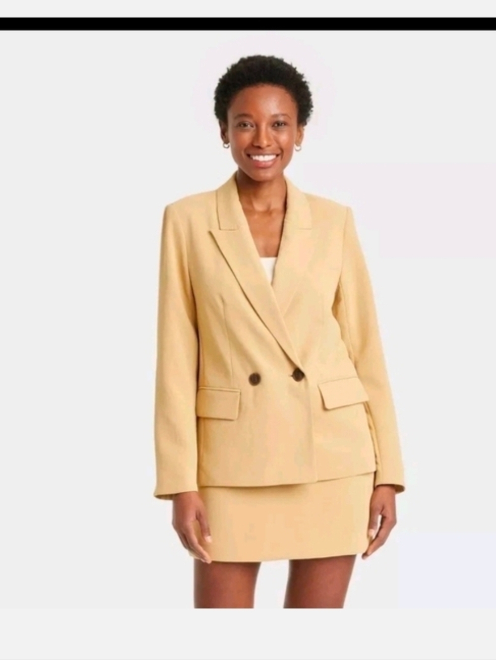 A New Day Women's Jackets & Coats Slim Fit Blazer Beige